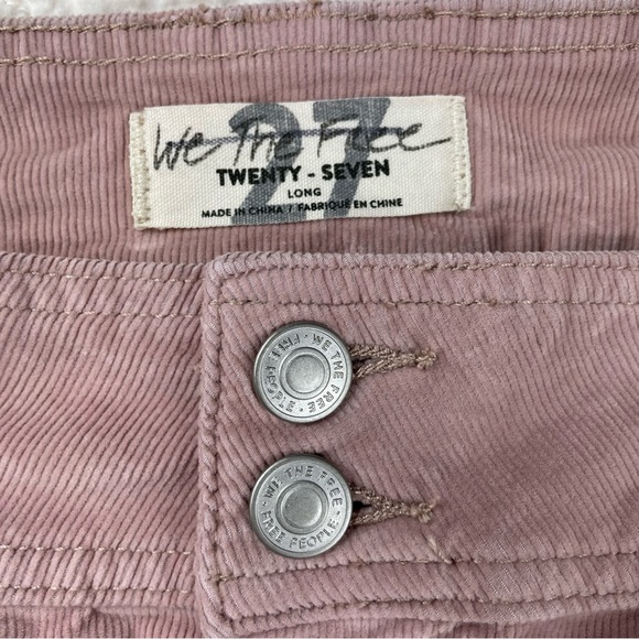 🔥Free People Corduroy Mini Skirt Pink Full Button Front Size 27 - Picture 8 of 11